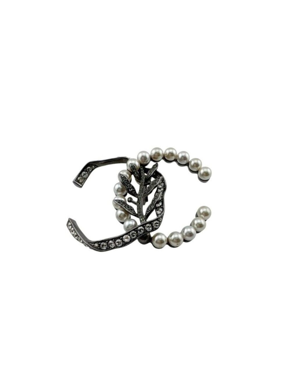 Chanel Leaf Single Earrings Silver